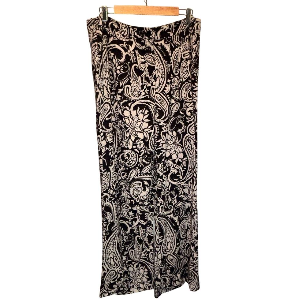 Madeleine Black & Tan Paisley Viscose Pant - size 10